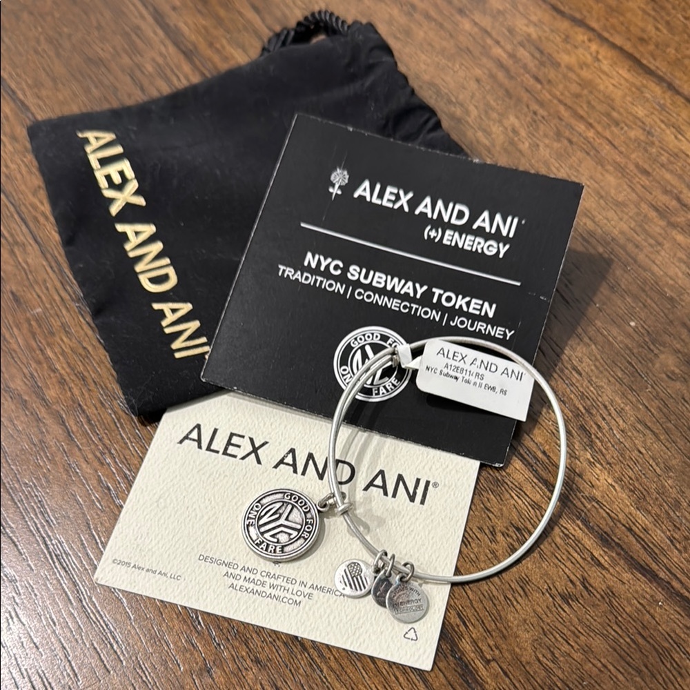 Alex and Ani Silver Bangle Bracelet NYC Subway Token NWT